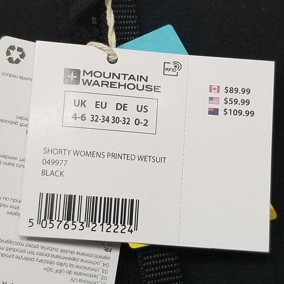 Shorty Womens Printed Wetsuit Black - Picture 4 of 6